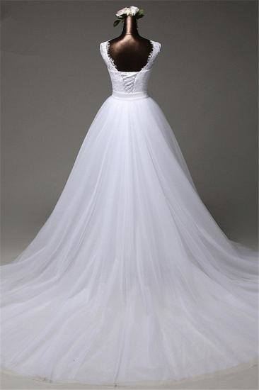 Bradyonlinewholesale Chic Tulle Lace Jewel Mermaid Wedding Dresses with Overskirt Online_2