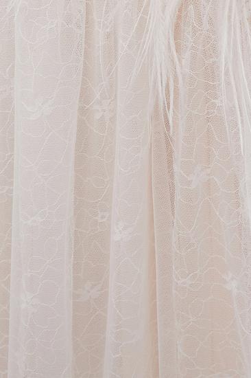 A-line Sleeveless Floor Length Lace Ivory Wedding Dresses_10