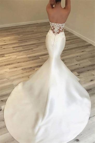 Strapless Appliques Wedding Dresses | Elegant Mermaid Open Back Dresses for Weddings_2