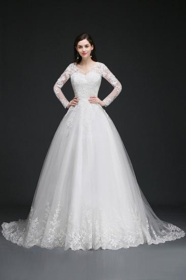 AMAYA | Ball Gown V-Neck Tulle Newest Wedding Dresses with Lace_4