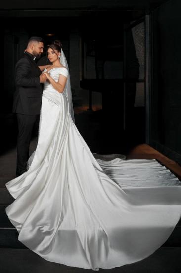 Designer Wedding Dresses Mermaid Style with Lace Satin Bridal Gowns_9