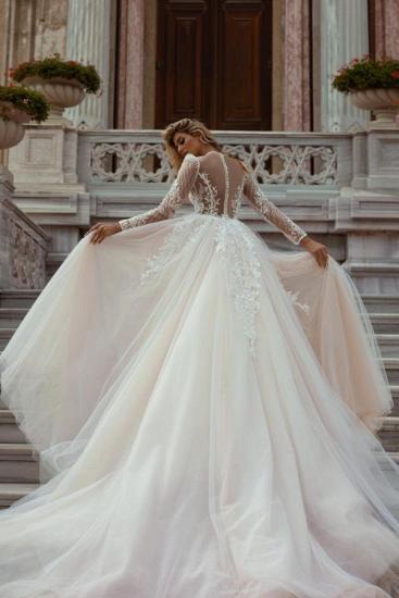 Beautiful Wedding Dresses A Line Lace | Wedding dresses with sleeves_2