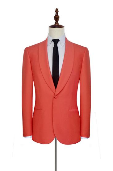 Shawl Lapel Orange Mens Suit |  One Button Mens Prom Suit with Pants_1