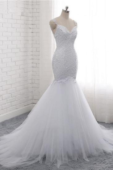 Bradyonlinewholesale Mordern Straps V-Neck Tulle Lace Wedding Dress Sleeveless Appliques Beadings Bridal Gowns Online_3