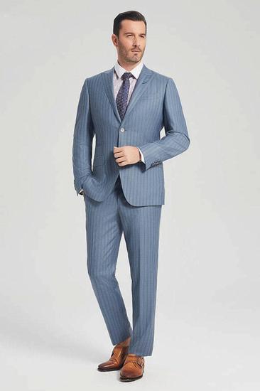 Arthur Premium Blue Striped Light Blue Business Mens Suit