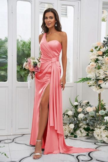 Simple Long Pink Sling Side Slit Evening Dress | Pink Prom Dress Online_30