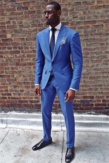 Royal Blue Two Piece Mens Suit | Latest Point Lapel Prom Suit