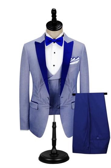 Ronald Royal Blue Peak Lapel Mens Formal Suit_1