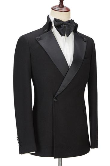 Shaun Black Fashion Slim Fit Pointed Lapel Mens Fit for Prom_3