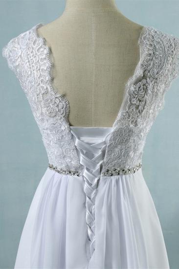Bradyonlinewholesale Gorgeous Jewel Chiffon Ruffles Lace Wedding Dress White Appliques Beadings Bridal Gowns with Sash_5