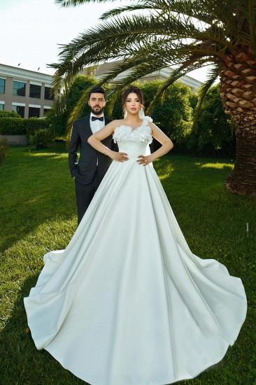Simple Wedding Dresses A Line Satin Bridal Fashion Online_6