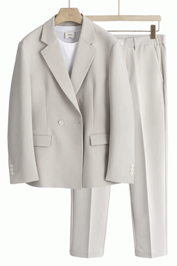 Marshall Off White Handsome Loose Notched Lapel Mens Business Suit_1
