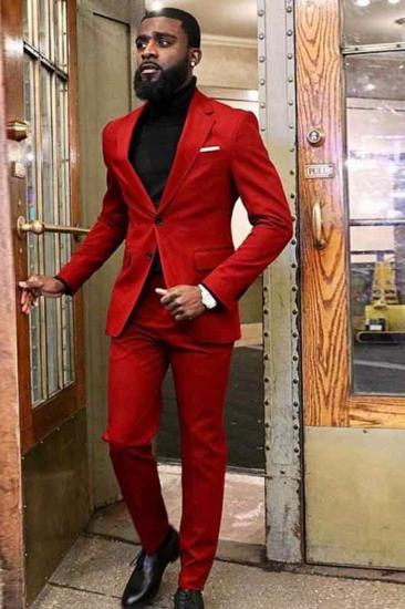 New Red Two-Piece Slim Prom Mens Suit_2