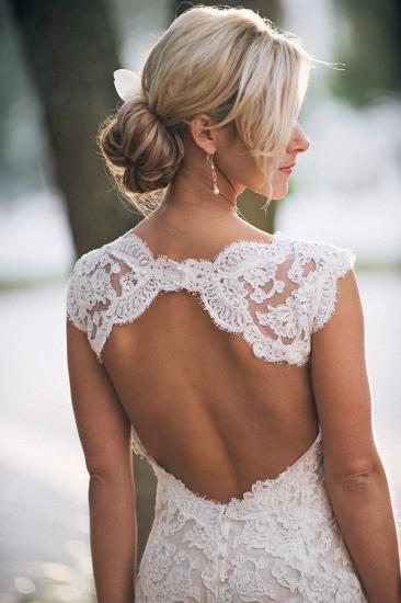 Elegant Full Lace Wedding Dress Open Back Sleeveless Summer Wedding Gowns_2