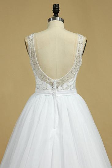 Bradyonlinewholesale Gorgeous Jewel Beadings Tulle Wedding Dress Ruffles Sleeveless Bridal Gowns On Sale_4
