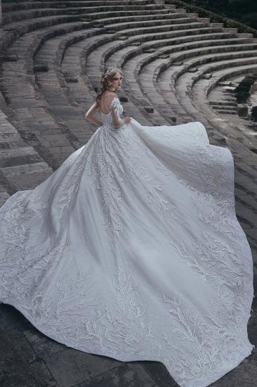 Elegant Long Sleeve Wedding Dresses Online | Appliques Lace Wedding Gowns_2