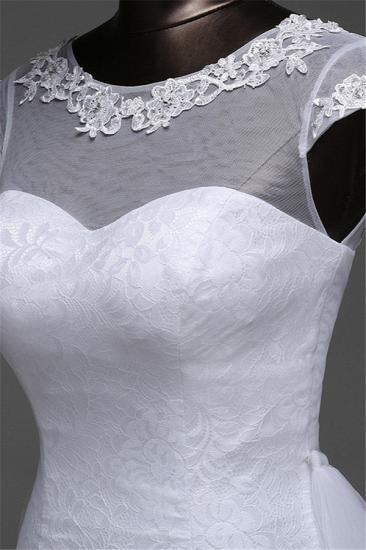 Bradyonlinewholesale Glamorous Lace Jewel White Mermaid Wedding Dresses with Beadings Online_7