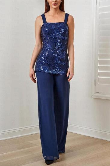 Chiffon Mother of the Bride Pantsuit Formal Pantsuits Long with Jacket_3