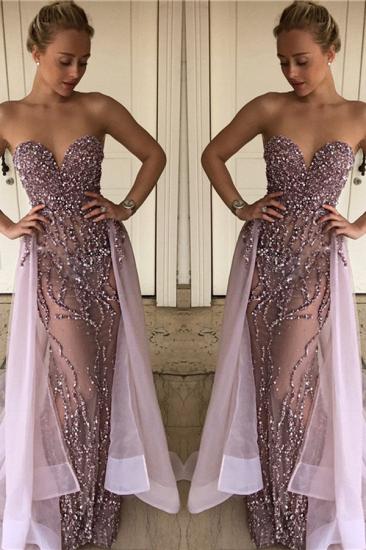 2022 Lalic Sweetheart Beads Sequins Evening Dresses Overskirt Crystals Sexy Prom Dress_2