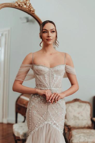 Beautiful Wedding Dresses Mermaid Style Glitter Wedding Dress Online_2