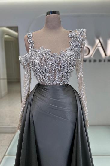Luxury Ball Gowns Long Glitter Evening Dresses Prom Dresses with Sleeves_2