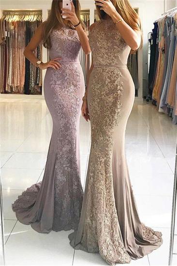 Elegant Sleeveless Lace Evening Dresses Cheap | Sexy Mermaid Prom Dresses