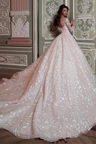 Gorgeous Sweetheart Long Sleeve Appliques Ball Gown Wedding dress_2
