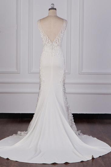 Bradyonlinewholesale Glamorous Jewel Tulle Lace Wedding Dress Sleeveless Appliques Beadings Bridal Gowns Online_2