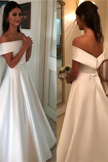 Elegant Off-the-Shoulder Wedding Dresses | Bowknot Ribbons Sleeveless Floral Bridal Gowns_3