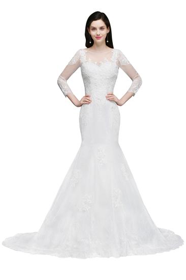 ANA | Mermaid Jewel White Wedding Dress With Lace_5