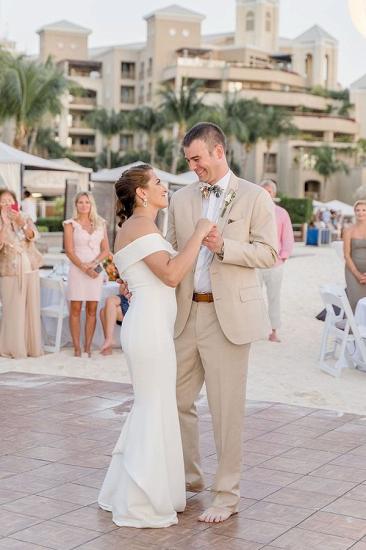 Elegant Off The Shoulder Sheath Wedding Dresses | Floor Length Bridal Gowns Online