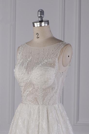 Bradyonlinewholesale Sparkly Beadings A-Line Ruffle Wedding Dress Jewel Appliques Bridal Gowns On Sale_5