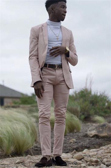 Trendy Pink Slim Prom Suits For Men | Two Piece Prom Suits Online_1
