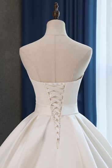 Bradyonlinewholesale Elegant Sweetheart White Satin Wedding Dress A-line Ruffles Bridal Gowns On Sale_4