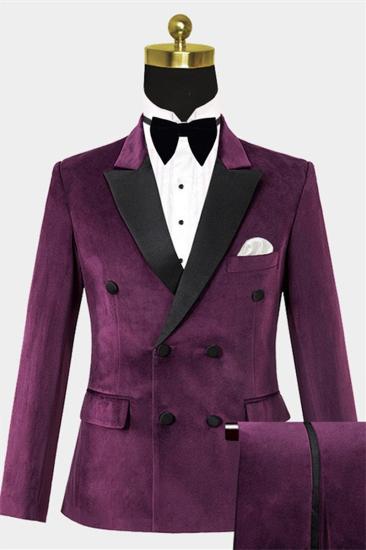Jerry 2-Piece Velvet Tuxedo |  Double Breasted Prom Suit