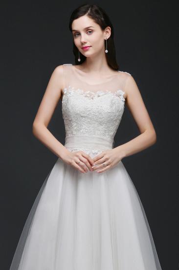 BAILEE | A-line Scoop Tulle Elegant Wedding Dress With Lace_5