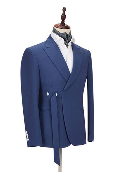 Kayden Latest Dark Blue Pointed Lapel Slim Fit Mens Business Suit_2