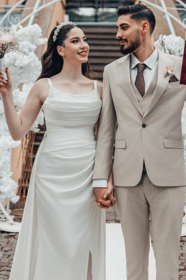 Beautiful Wedding Dress Simple Wedding Dresses A Line Satin_2
