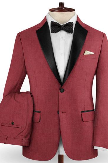 Slim Fit Red Two Piece Tuxedo | Evening Prom Casual Two Piece Mens Suit_2