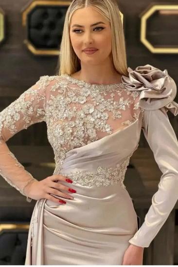 Champagne Evening Dresses With Sleeves | Long Prom Dresses Cheap_2