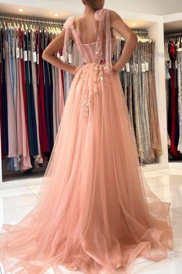 Stunning Tulle Sleeveless Aline Eveining Dress | Sweetheart Floral Lace Side Slit Party Gown_2