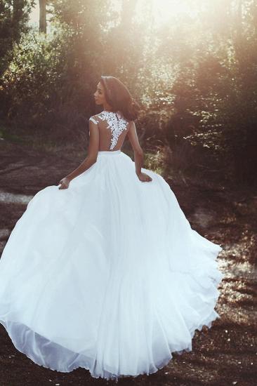 Lace Appliques Chiffon Wedding Dresses Sexy | Front Slit sheer Bride Dress_3