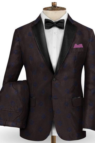 Dark Brown Mens Suit Fit for Prom Tuxedo | 2 Notched Lapel Suits_2