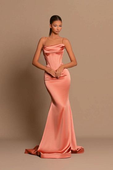 Coral Long Evening Dresses Cheap | Simple Prom Dresses Evening Wear Online_1