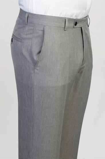 Ross Light Gray Peaked Lapel Double Breasted Prom Suits_3