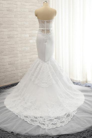 Bradyonlinewholesale Affordable Sweetheart White Lace Wedding Dresses Tulle Satin Bridal Gowns With Appliques On Sale_2