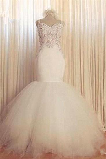 Lace Mermaid Tulle Wedding Gowns Open Back Sleeveless Sexy Bride Dresses Online_1