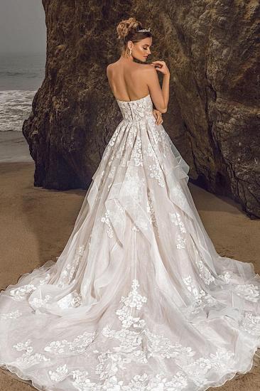 Sweetheart Floral Tulle Wedding Dress Sleeveless Erin Bridal Dress_2