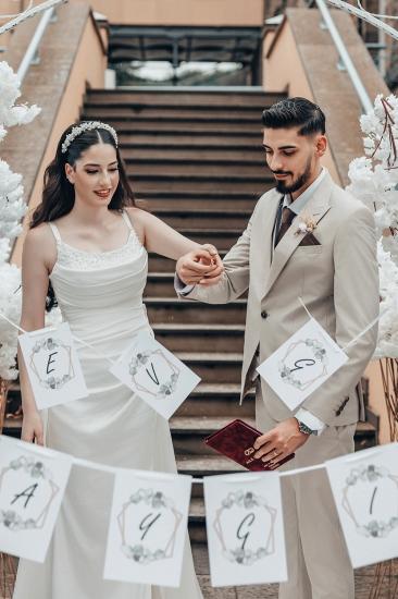 Beautiful Wedding Dress Simple Wedding Dresses A Line Satin_9