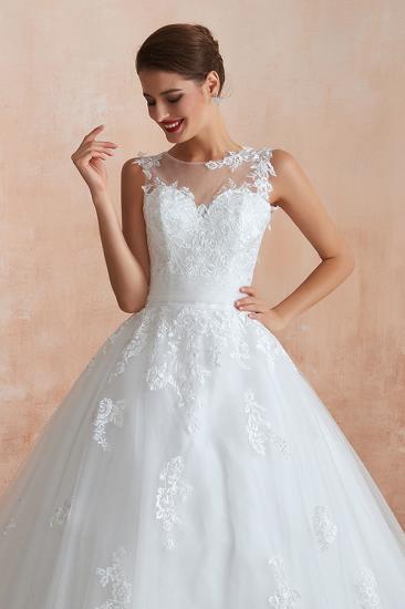 Affordable Sweetheart Sleeveless White Lace Wedding Dress_9